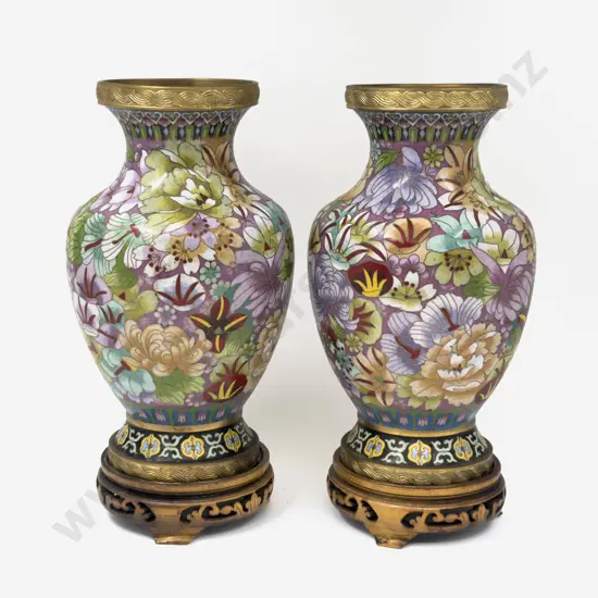 Pair of Cloisonne Vases