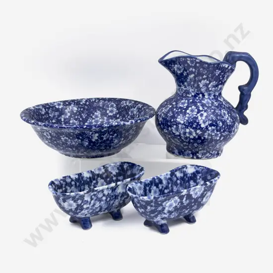 Four Pces of Assorted Blue & White China incl Jug & Basin