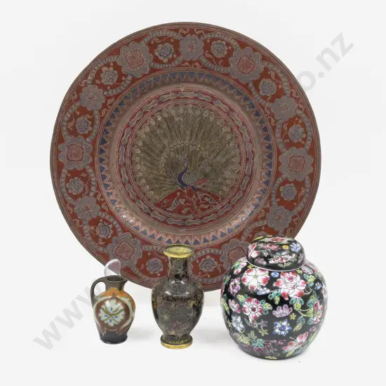 Chinese Ginger Jar with Cloisonne Vase & Others