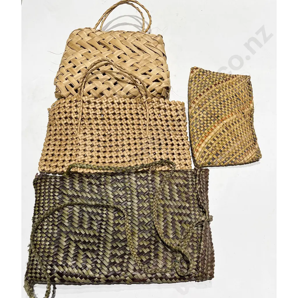 Four Assorted Woven Bags Image 1++
