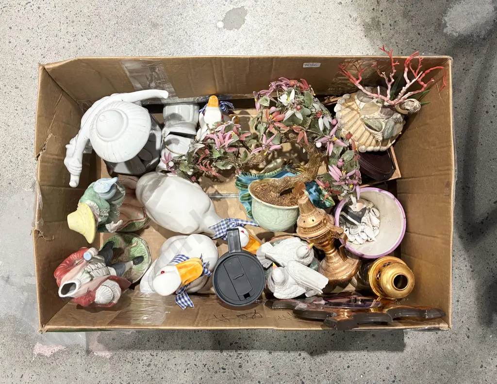 Box Qty of Assorted China incl Figures & Ornaments Image 1++