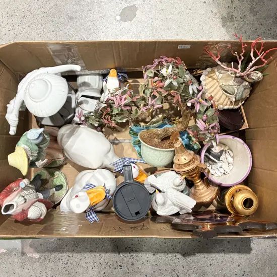 Box Qty of Assorted China incl Figures & Ornaments