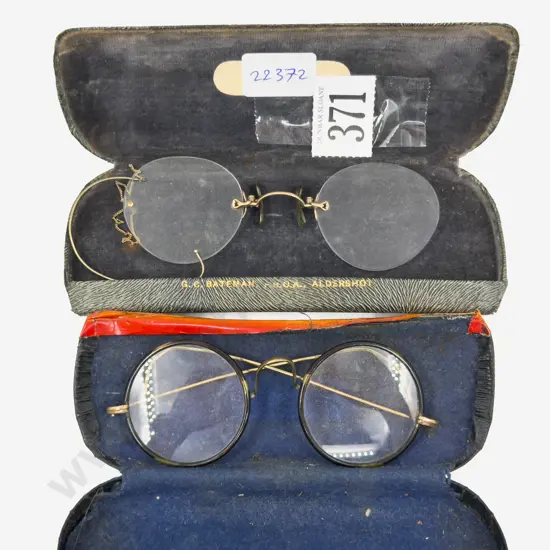 Two Cased Pairs of Vintage Spectacles