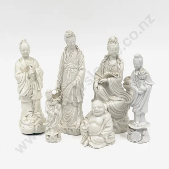 Six Blanc de Chine Figures