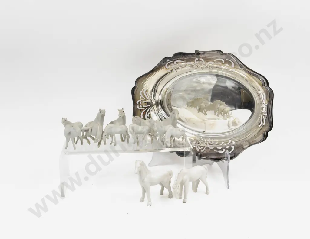 Qty of Chinese Porcelain Horses in S/P Tray Image 1++