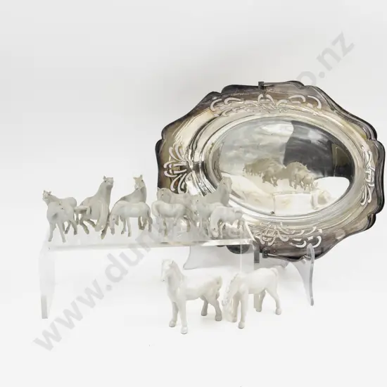Qty of Chinese Porcelain Horses in S/P Tray