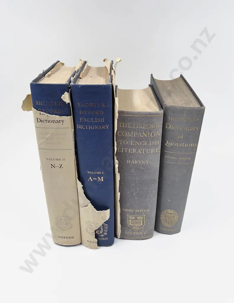 Volume 1 & 2 of Shorter Oxford English Dictionary & Two Other Oxford Volumes Image 1++