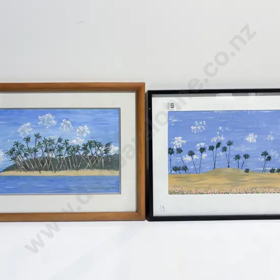 A Suthertland Stewart - Two Coastal Studies - Acrylic on Paper