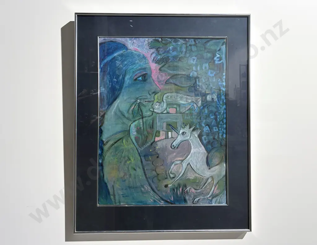 Ellinore Ginn =- A Unicorn In My Garden - Watercolour Image 1++