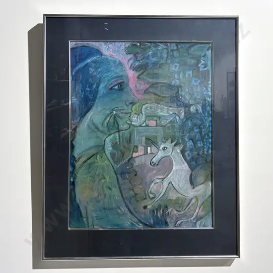 Ellinore Ginn =- A Unicorn In My Garden - Watercolour
