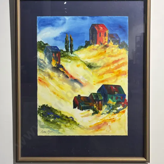 L Mason - Tuscan Landscape - Watercolour on Paper