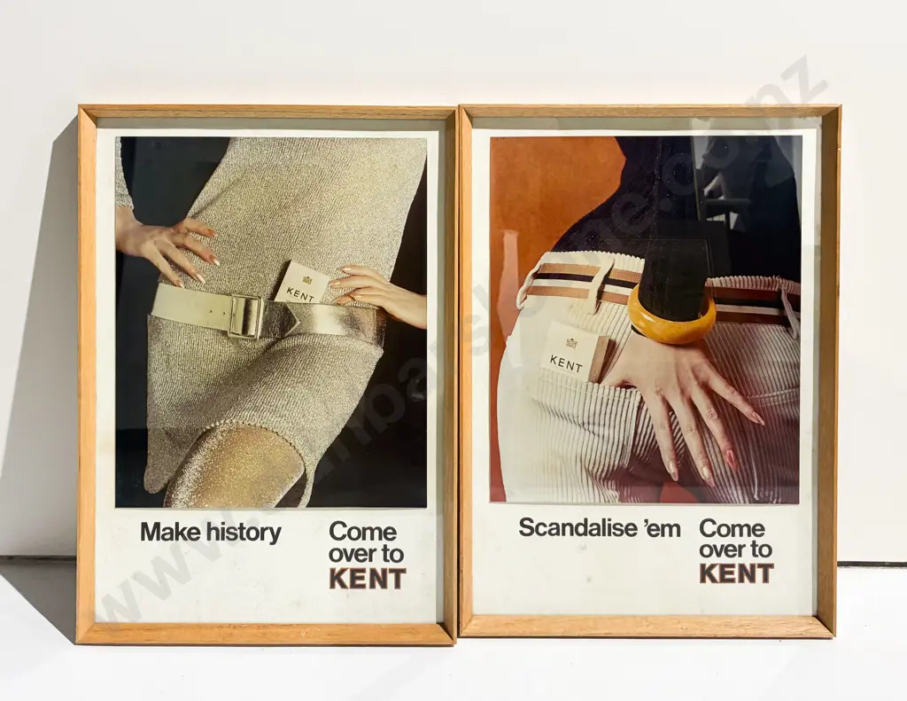 Two C1970's Kent Framed Cigarette Advertising Posters Image 1++