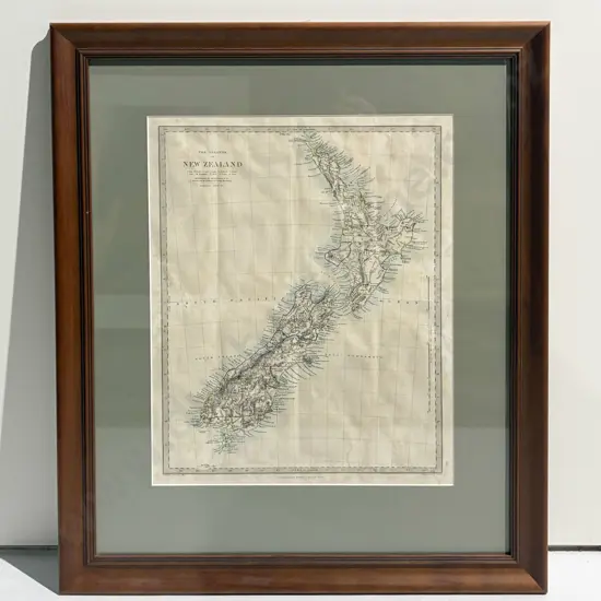 Framed Vintage Map of New Zealand