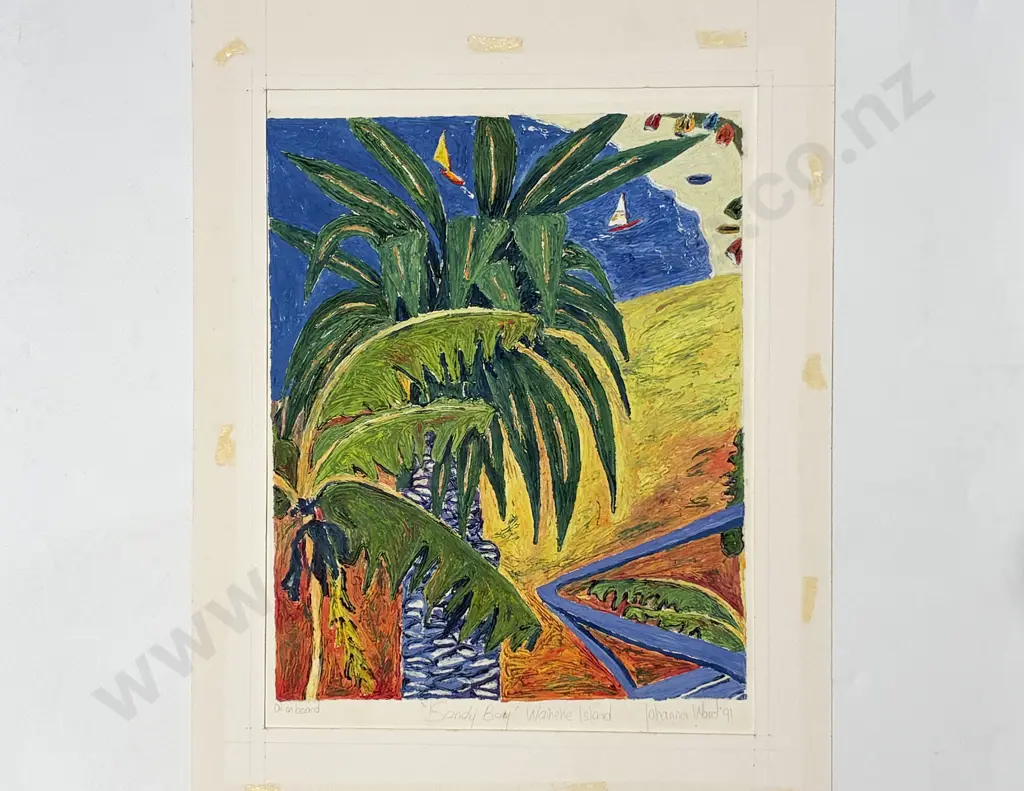 Johanna Ward - "Sandy Bay Waiheke Island" - Oil (unframed) Image 1++