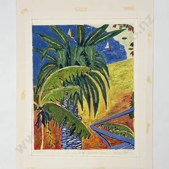 Johanna Ward - "Sandy Bay Waiheke Island" - Oil (unframed)