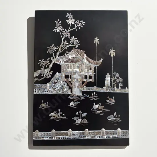 Japanese Lacquer & MOP Inlaid Panel