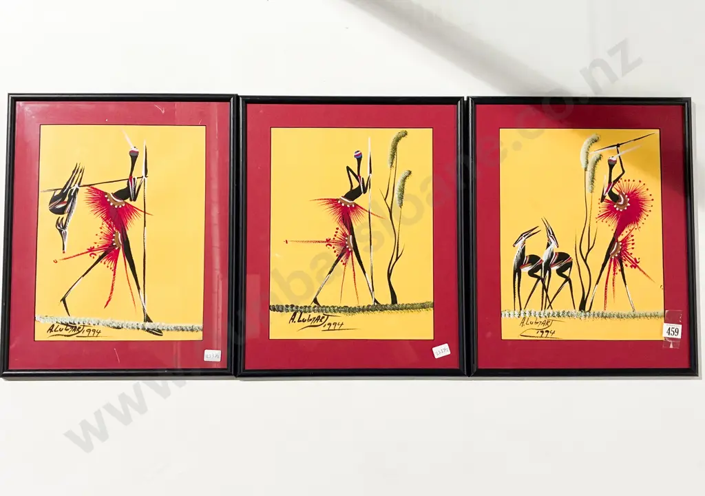 A Lubtart - Three Figurative Studies - Acrylic on Paper Image 1++