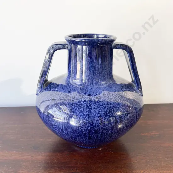 Bretby Blue Glazed Double Handled Vase