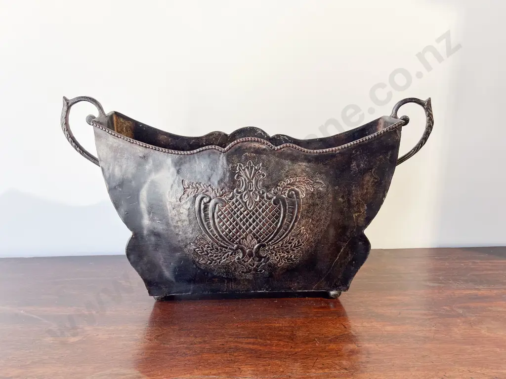 French Country Style Decorative Wrought Metal Trough Vase Image 1++