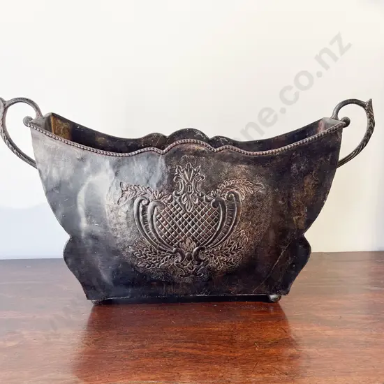 French Country Style Decorative Wrought Metal Trough Vase