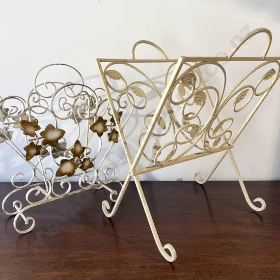 Two Mid C20th Wrought Metal Magazine Racks
