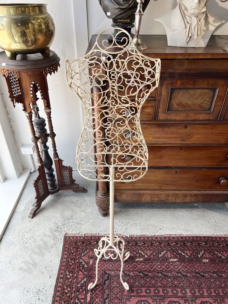 Decorative Wrought Metal Mannequin Bust on Stand Image 1++
