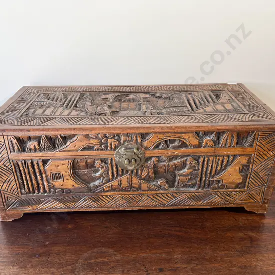 Small Carved Camphorwood Chest