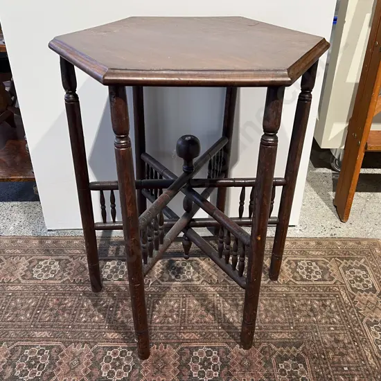 Vict Hexangonal Mahogany Side Table
