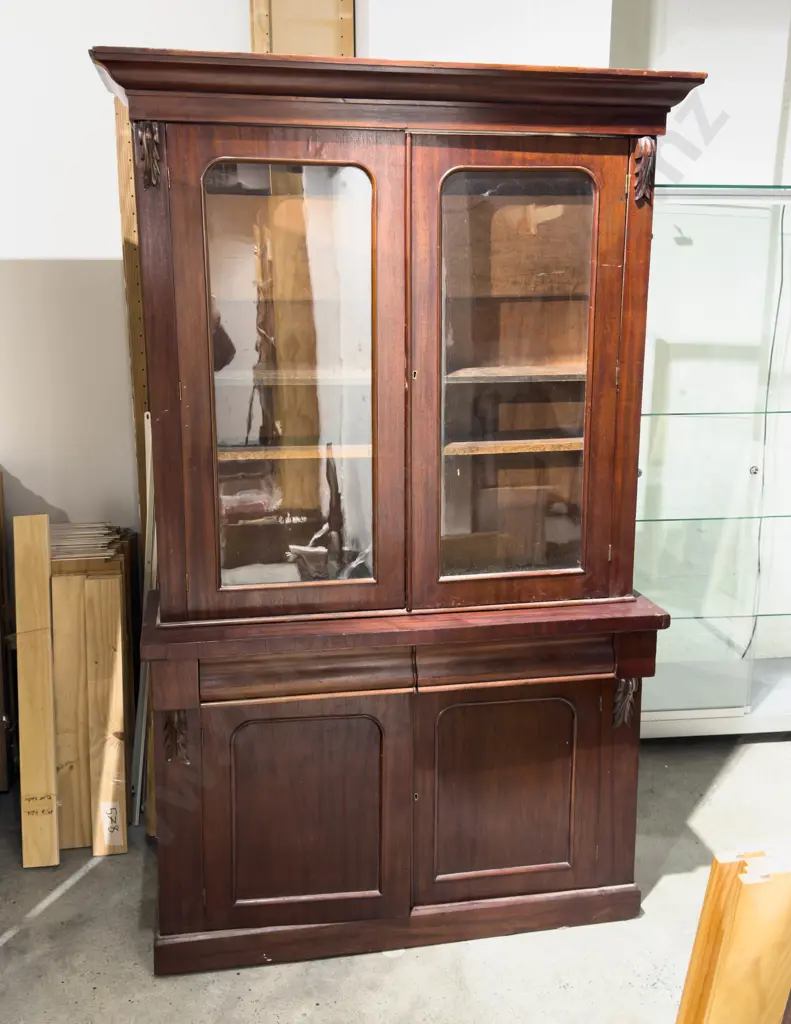 Victorian Mahogany Bookcase Cabinet Image 1++