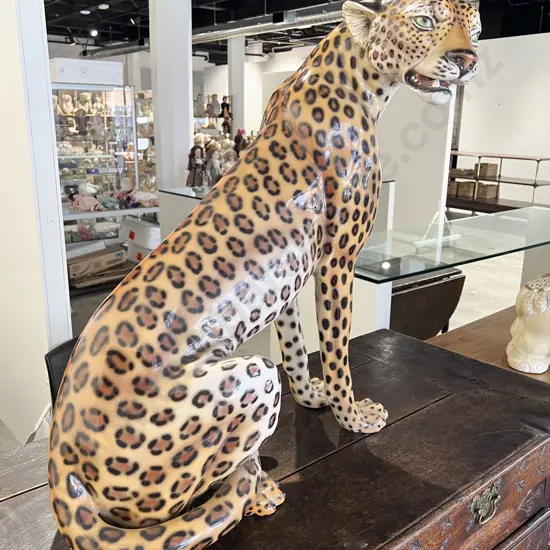 Mid C20th Italian Ceramic Cheetah Floor Sculpture