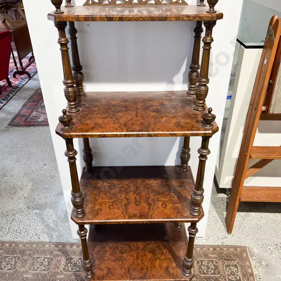 Burr Walnut Four Tier Whatnot