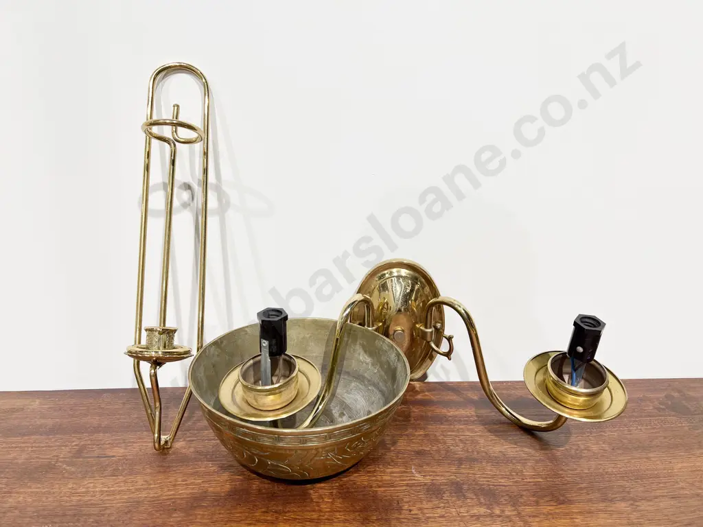 Brass Wall Light together with Candle Sconce & Brass Bowl Image 1++