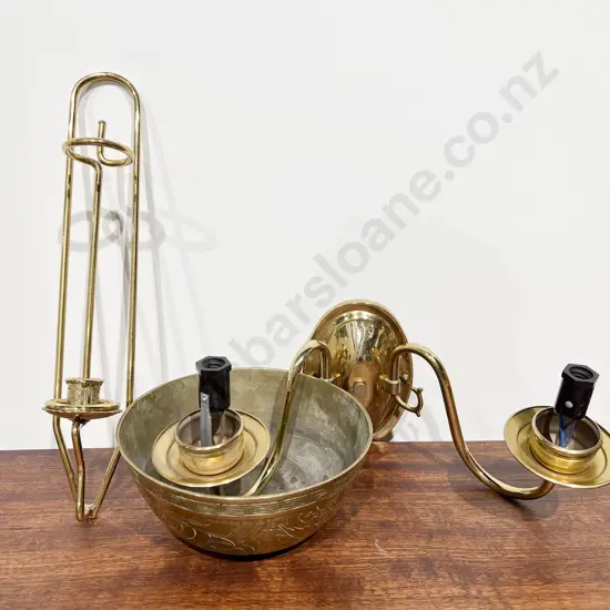 Brass Wall Light together with Candle Sconce & Brass Bowl