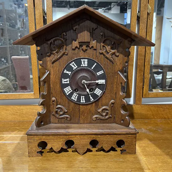 Oak Cased Mantel Cuckoo Clock
