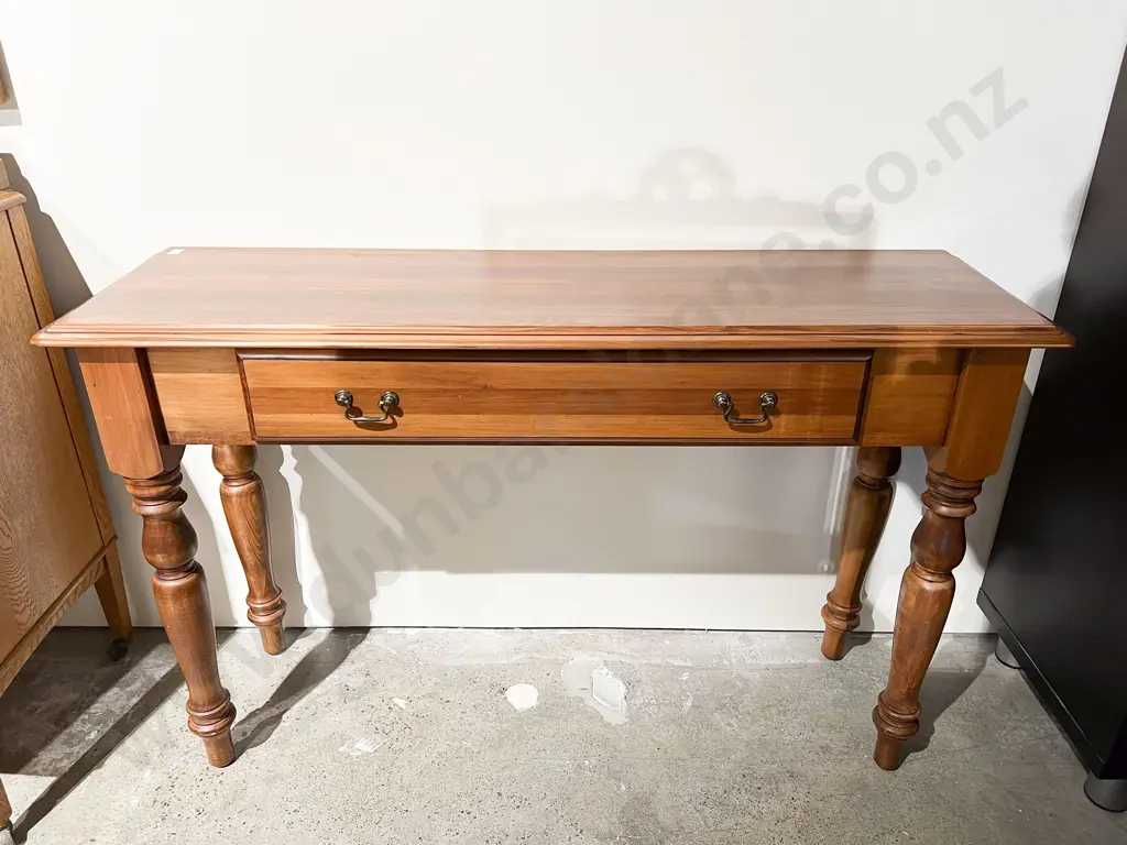 Slender Rimu Hall Table with Single Drawer Image 1++