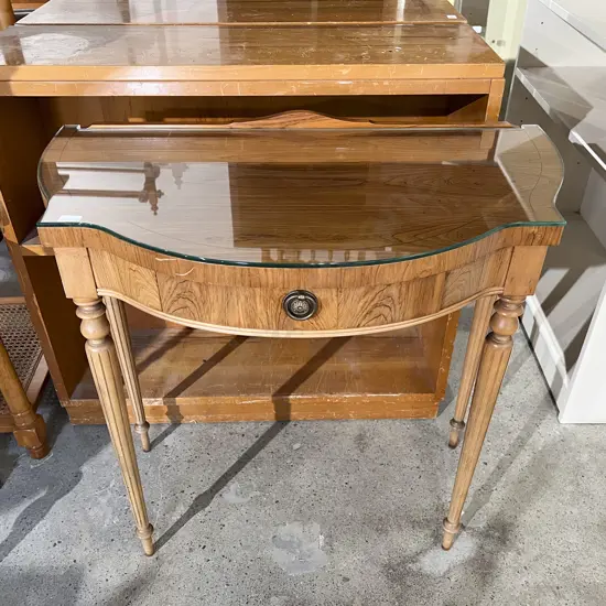 Single Drawer Hall Table with Glass Top