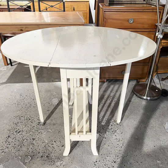 White Painted Oak Drop Side Table