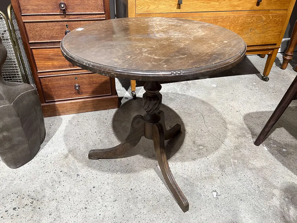 Mahogany Tripod Based Occasional Table Image 1++
