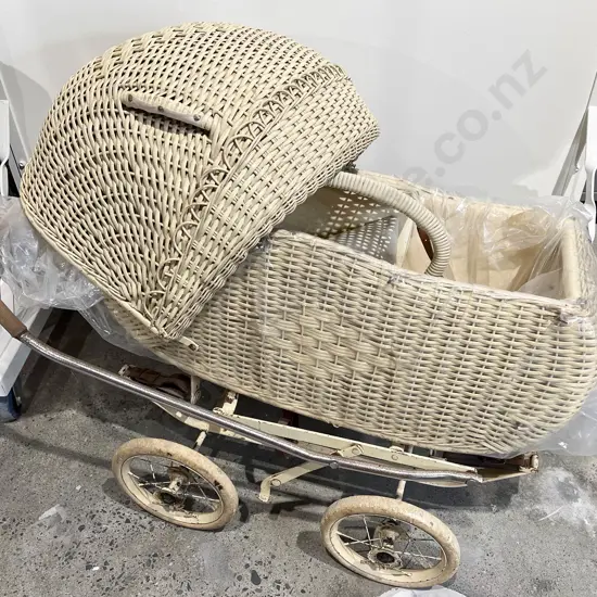 Vintage Rattan Pram