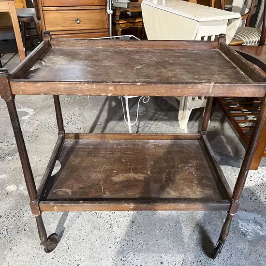 Oak Two Tier Tea Trolley