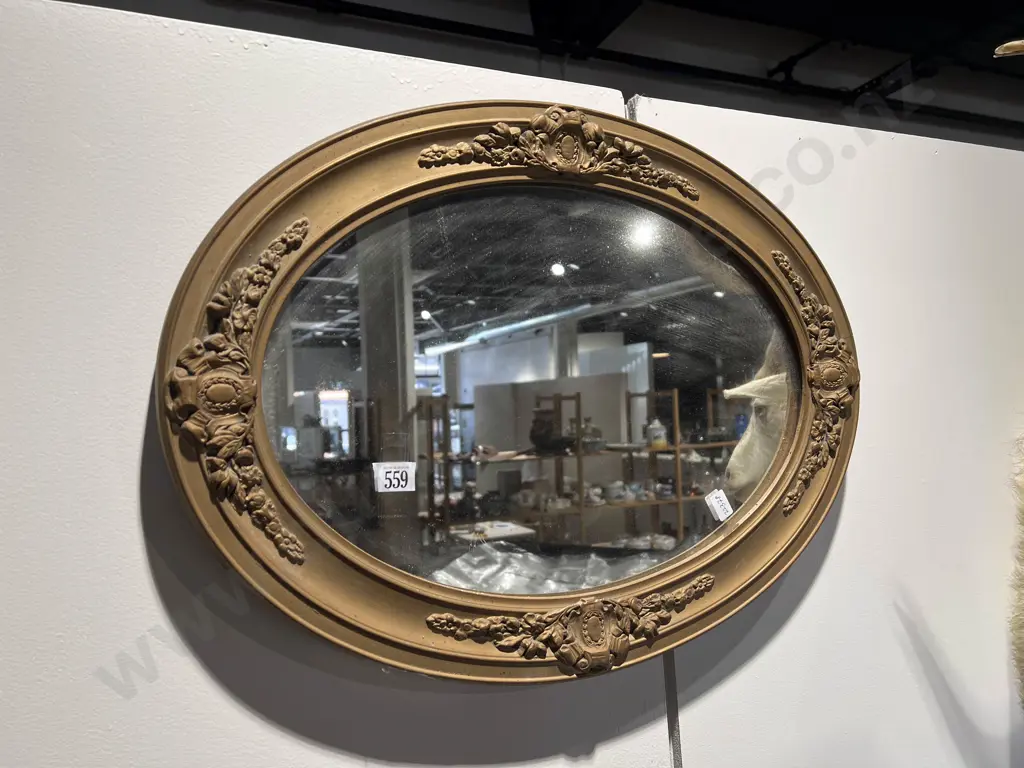 Oval Gilt Framed Wall Mirror Image 1++