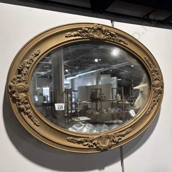 Oval Gilt Framed Wall Mirror