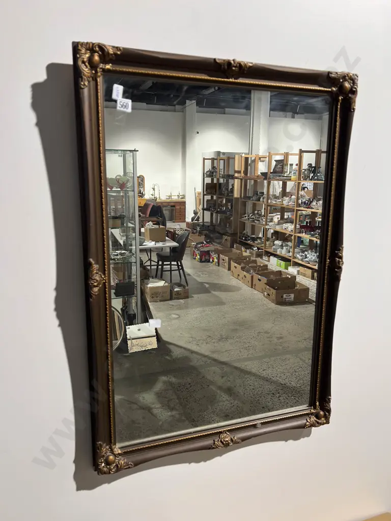 Gilt Framed Rectangular Wall Mirror Image 1++