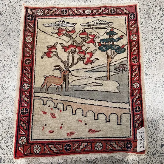 Persian Tabriz Pictorial Floor Rug