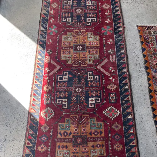 Persian Hall Runner with Single Row of Centralized Medallions