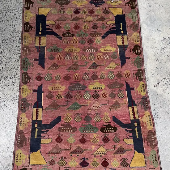 Afghan Hand Knotted War Rug